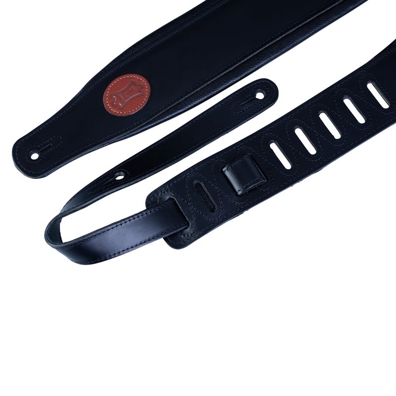 Levy's Leathers Veg Tan Leather Guitar Strap,Black - Image 2